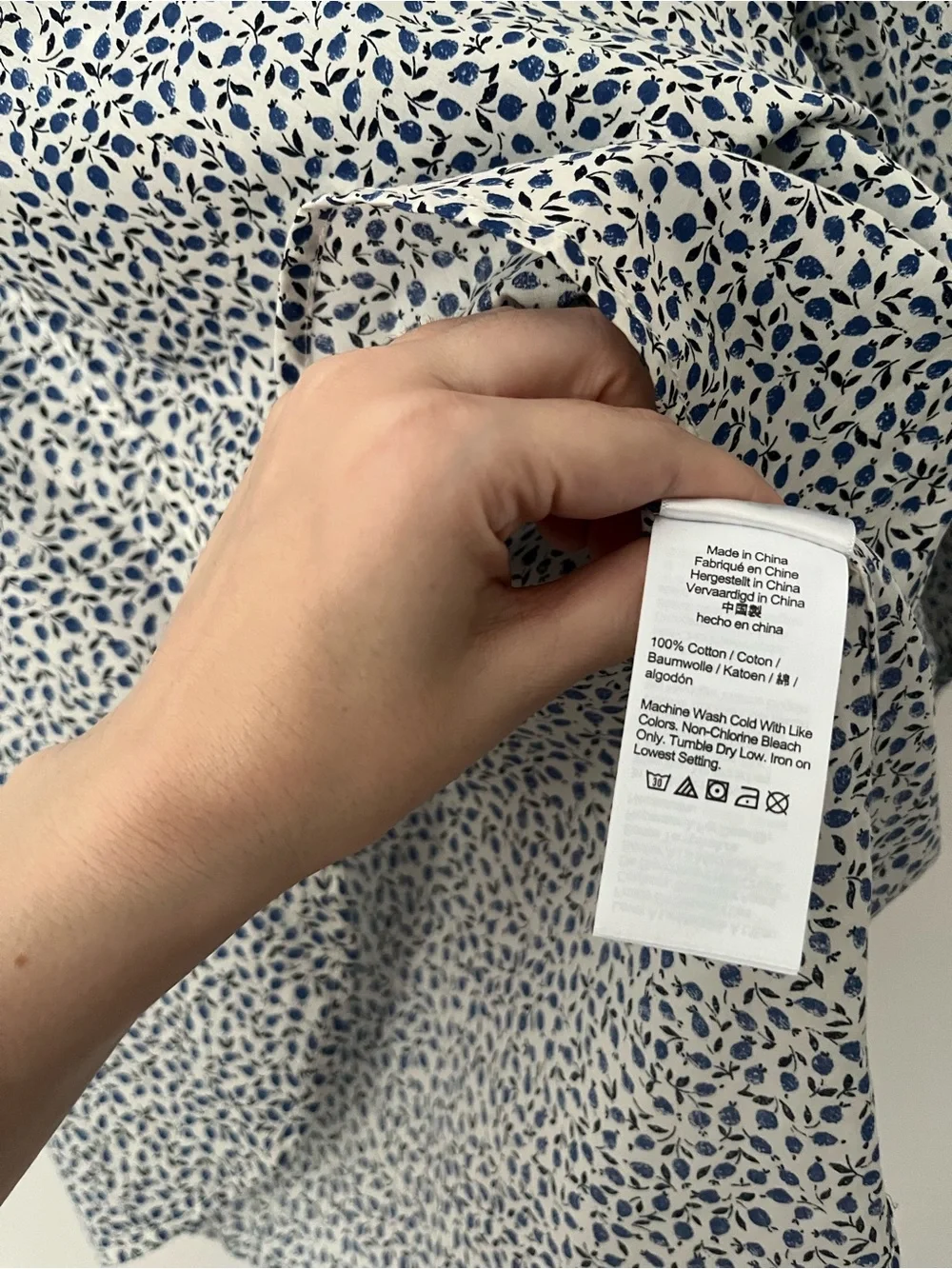 J Crew Liberty Of London Classic Fit Shirt Ed Blue Floral Ruffle Collar 6 Cotton